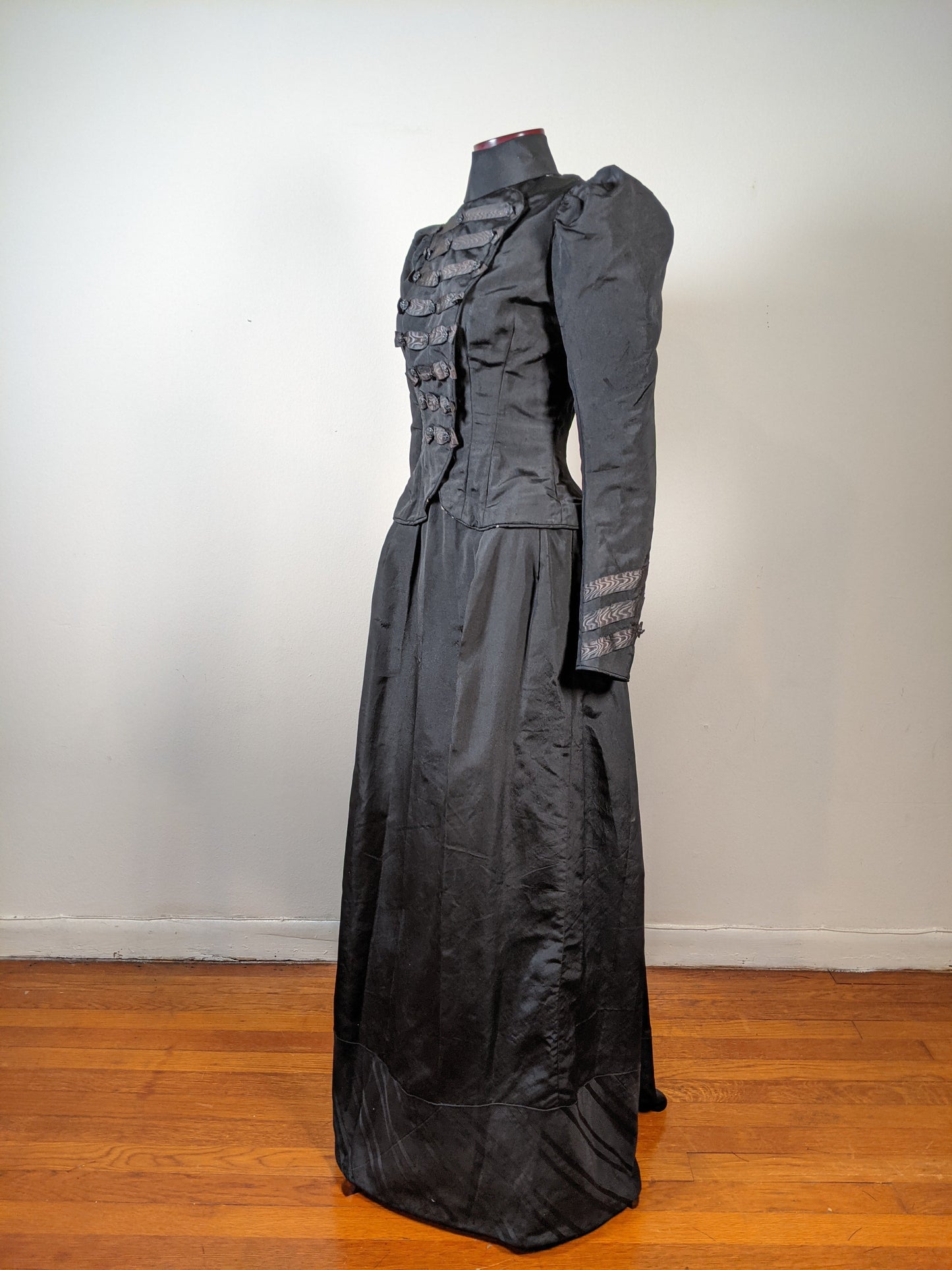 1890s Black Dress | Bodice + Skirt