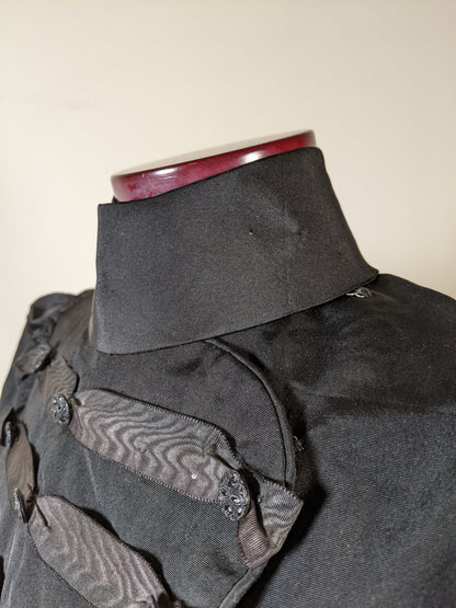1890s Black Dress | Bodice + Skirt