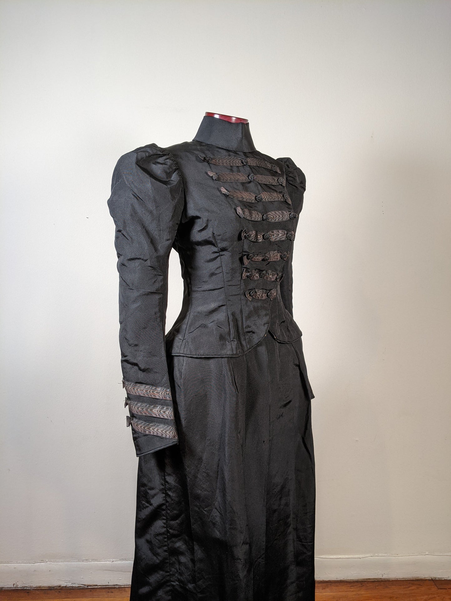 1890s Black Dress | Bodice + Skirt