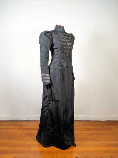 1890s Black Dress | Bodice + Skirt