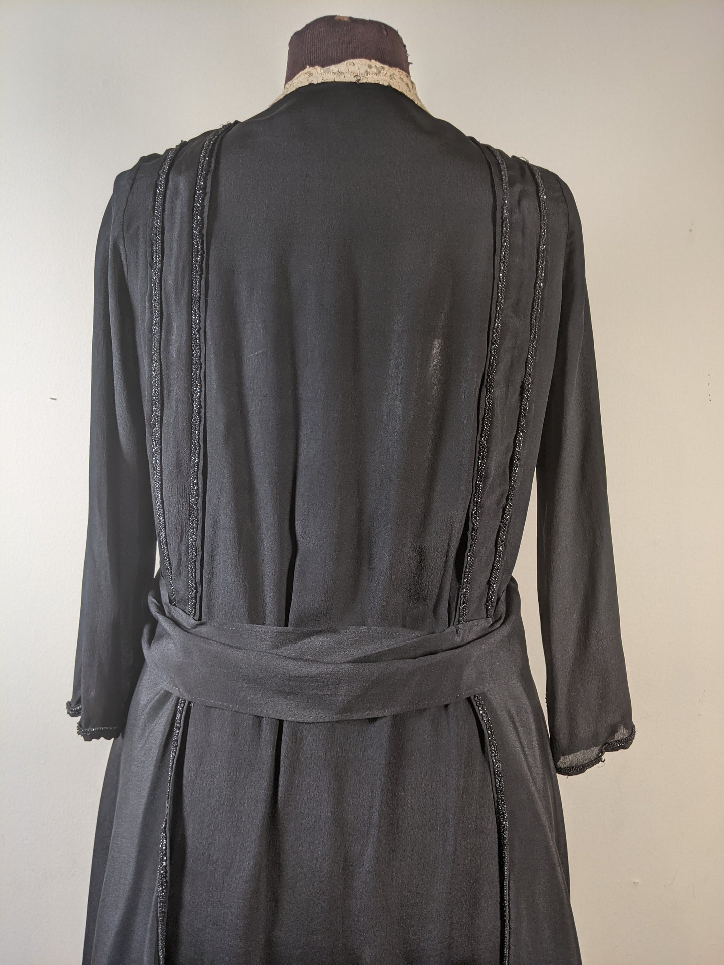 c. 1919-1920 Black Silk Dress