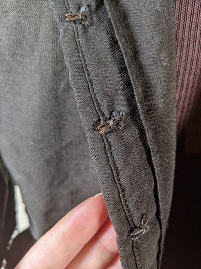 1900s Green + Black Embroidered Shirt-Waist