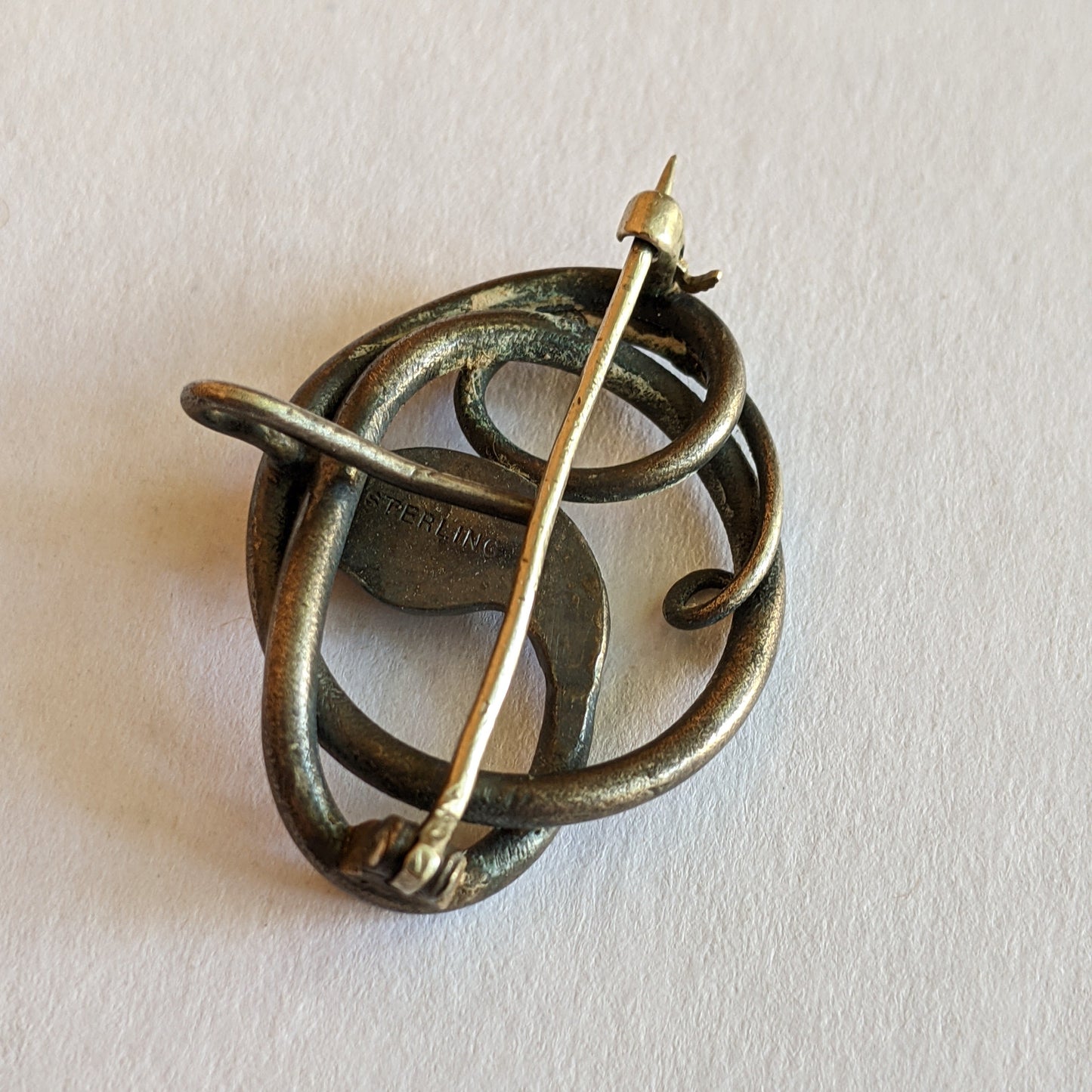 1910s-1920s Sterling Silver Snake Brooch