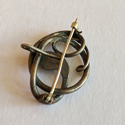 1910s-1920s Sterling Silver Snake Brooch