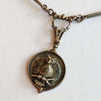 Victorian Silver Owl Necklace
