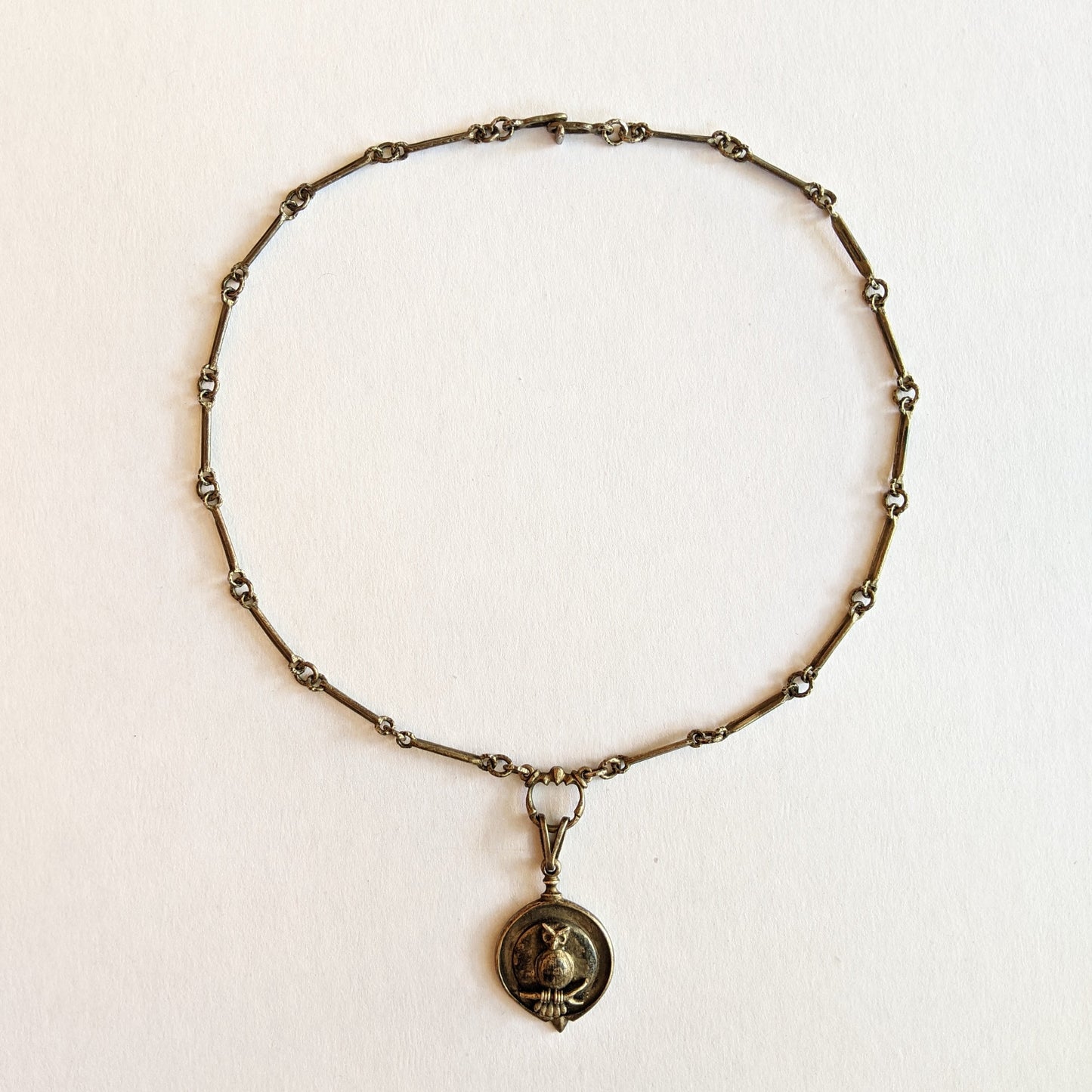Victorian Silver Owl Necklace