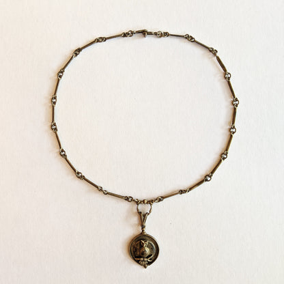 Victorian Silver Owl Necklace