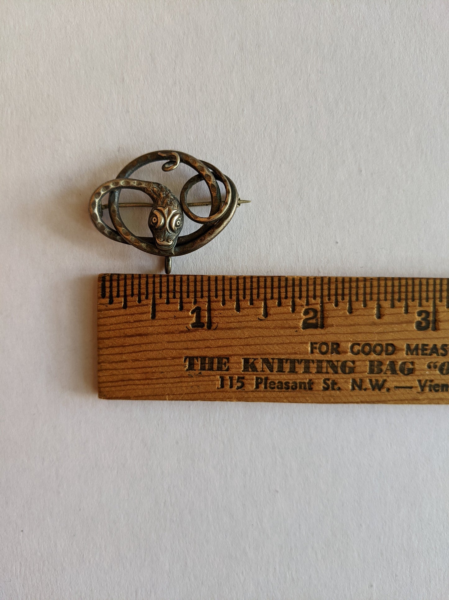 1910s-1920s Sterling Silver Snake Brooch