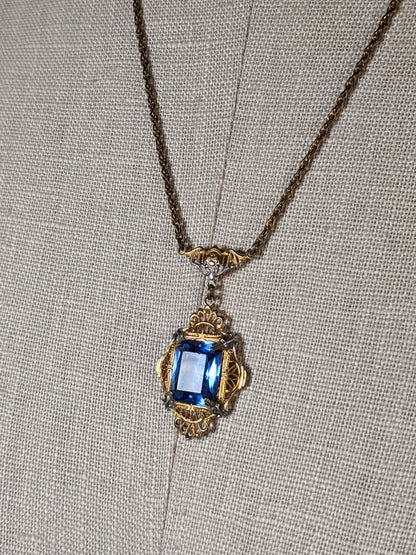 Art Deco Rhodium + Gold Plated Necklace