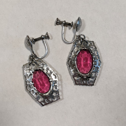 Art Deco Rhodium Plated Earrings