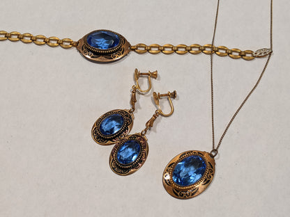 Art Deco Gold Filled Parure | Earrings, Necklace, Bracelet