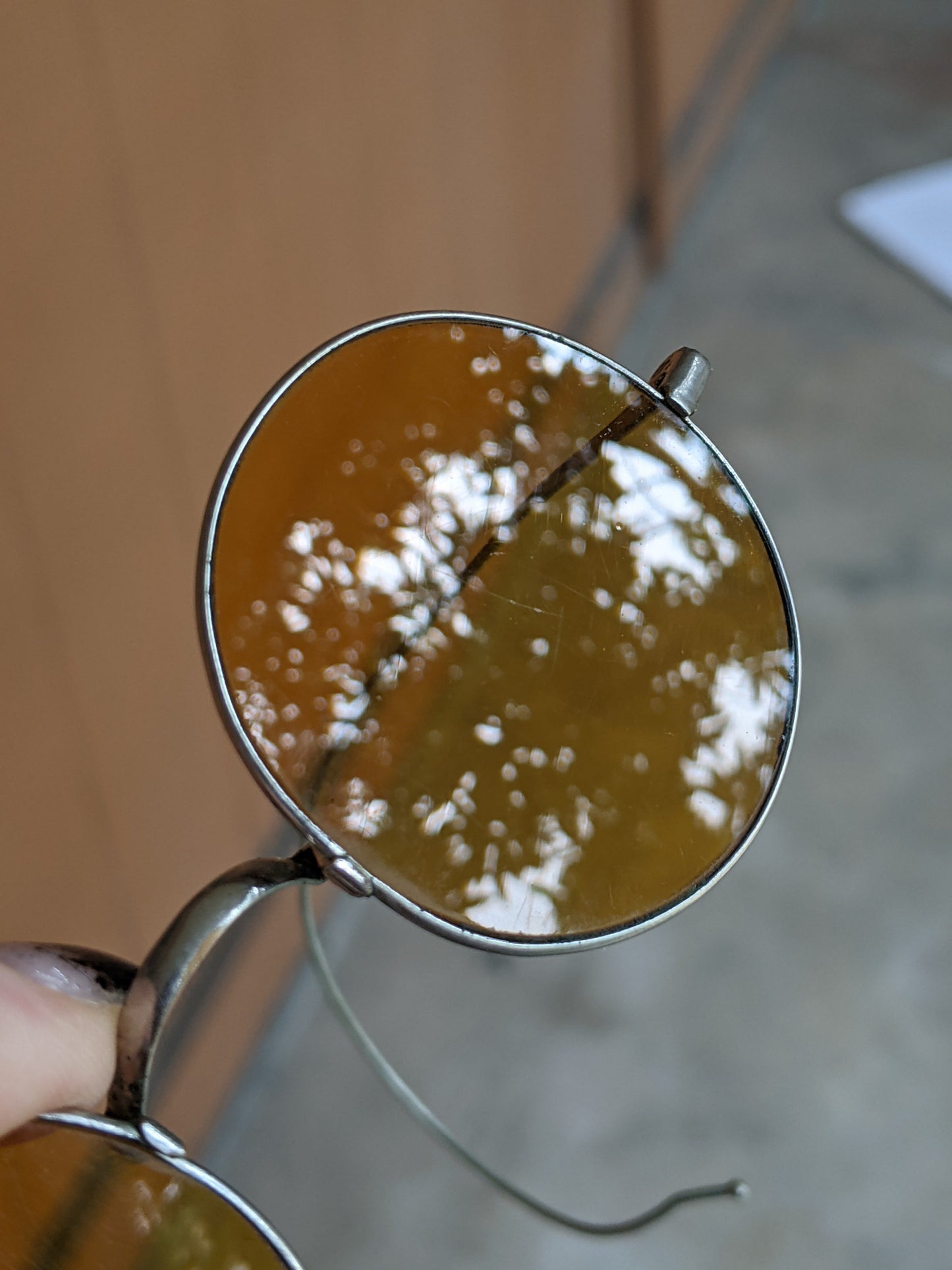 1910s-1920s Amber Tinted Willson Glasses in Case