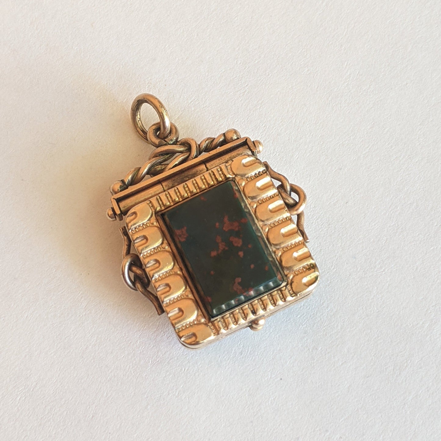 Late 19th c. Double Sided Locket | Bloodstone + Onyx