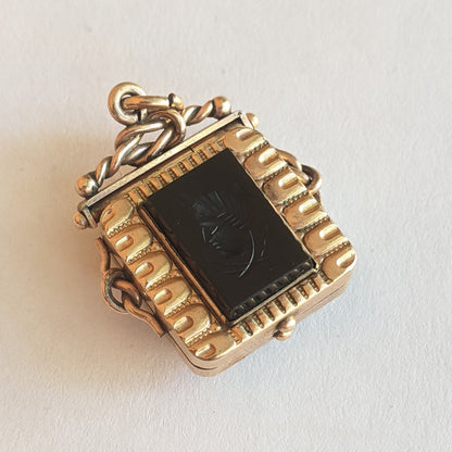 Late 19th c. Double Sided Locket | Bloodstone + Onyx