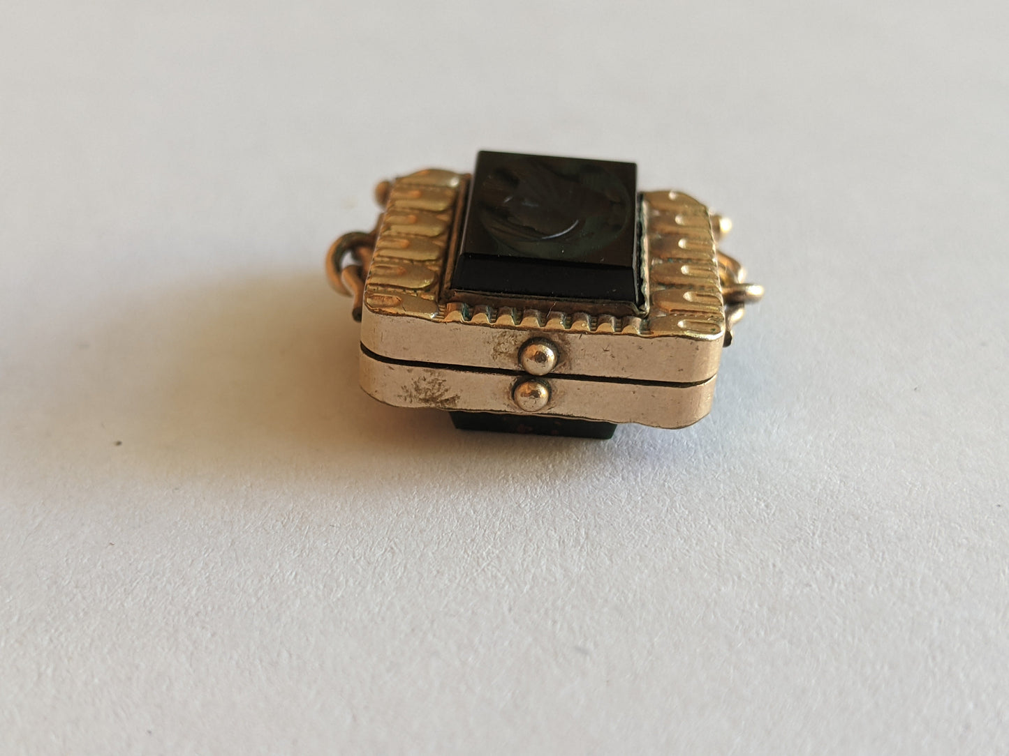 Late 19th c. Double Sided Locket | Bloodstone + Onyx