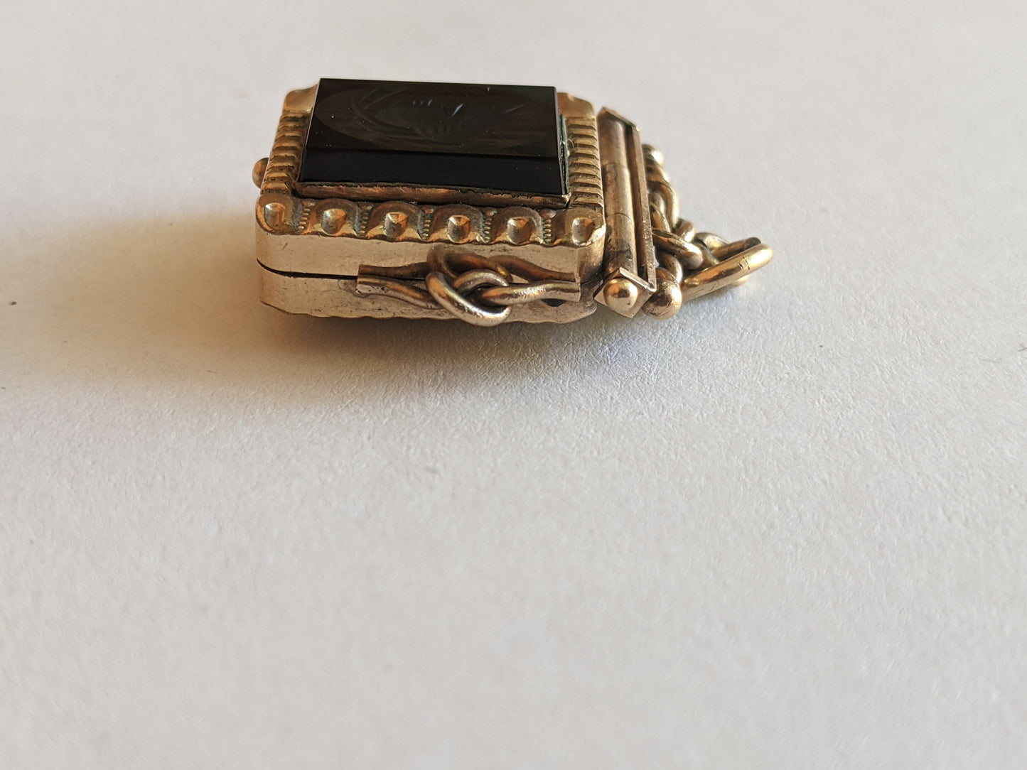 Late 19th c. Double Sided Locket | Bloodstone + Onyx