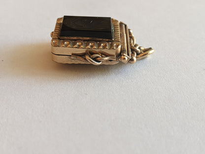 Late 19th c. Double Sided Locket | Bloodstone + Onyx
