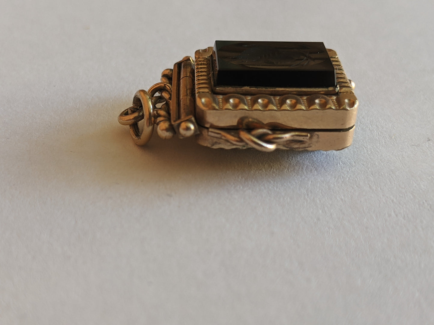 Late 19th c. Double Sided Locket | Bloodstone + Onyx