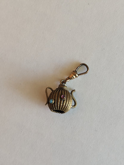 Antique Gold Filled Teapot Charm / Fob