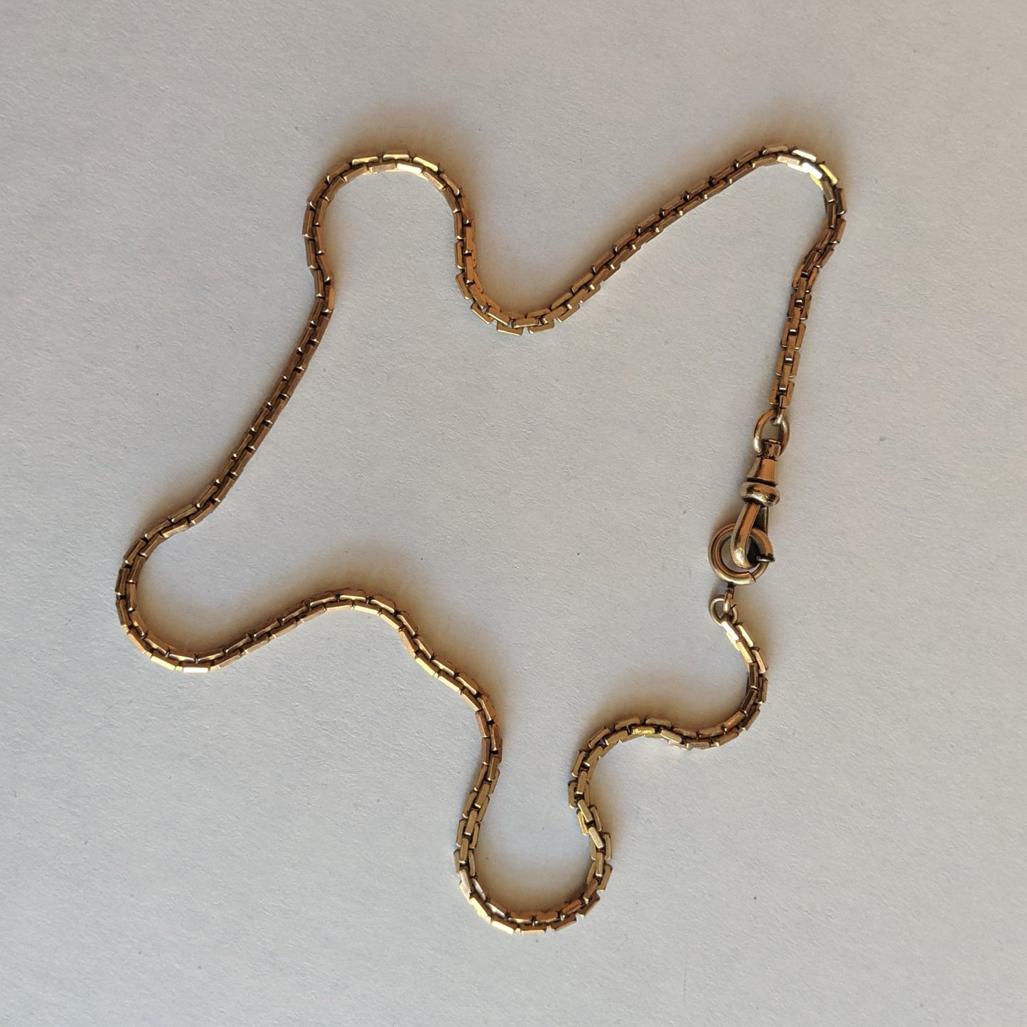 Late 19th c. Gold Filled Square Link Watch Chain