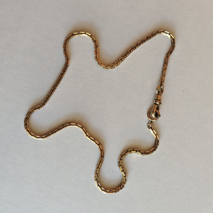 Late 19th c. Gold Filled Square Link Watch Chain