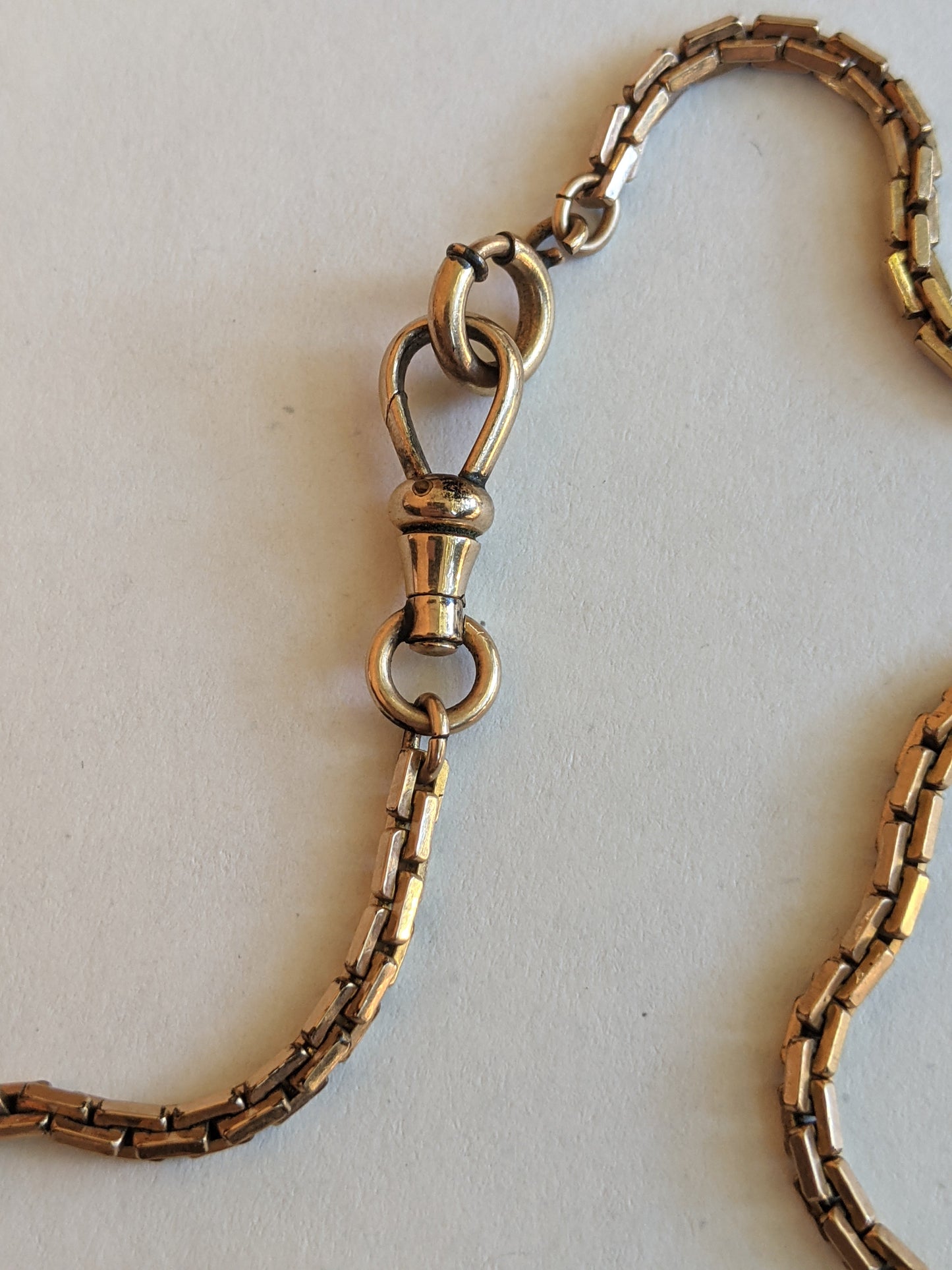 Late 19th c. Gold Filled Square Link Watch Chain
