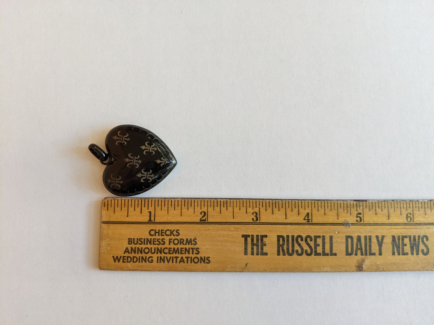19th c. Black Enamel Heart Locket