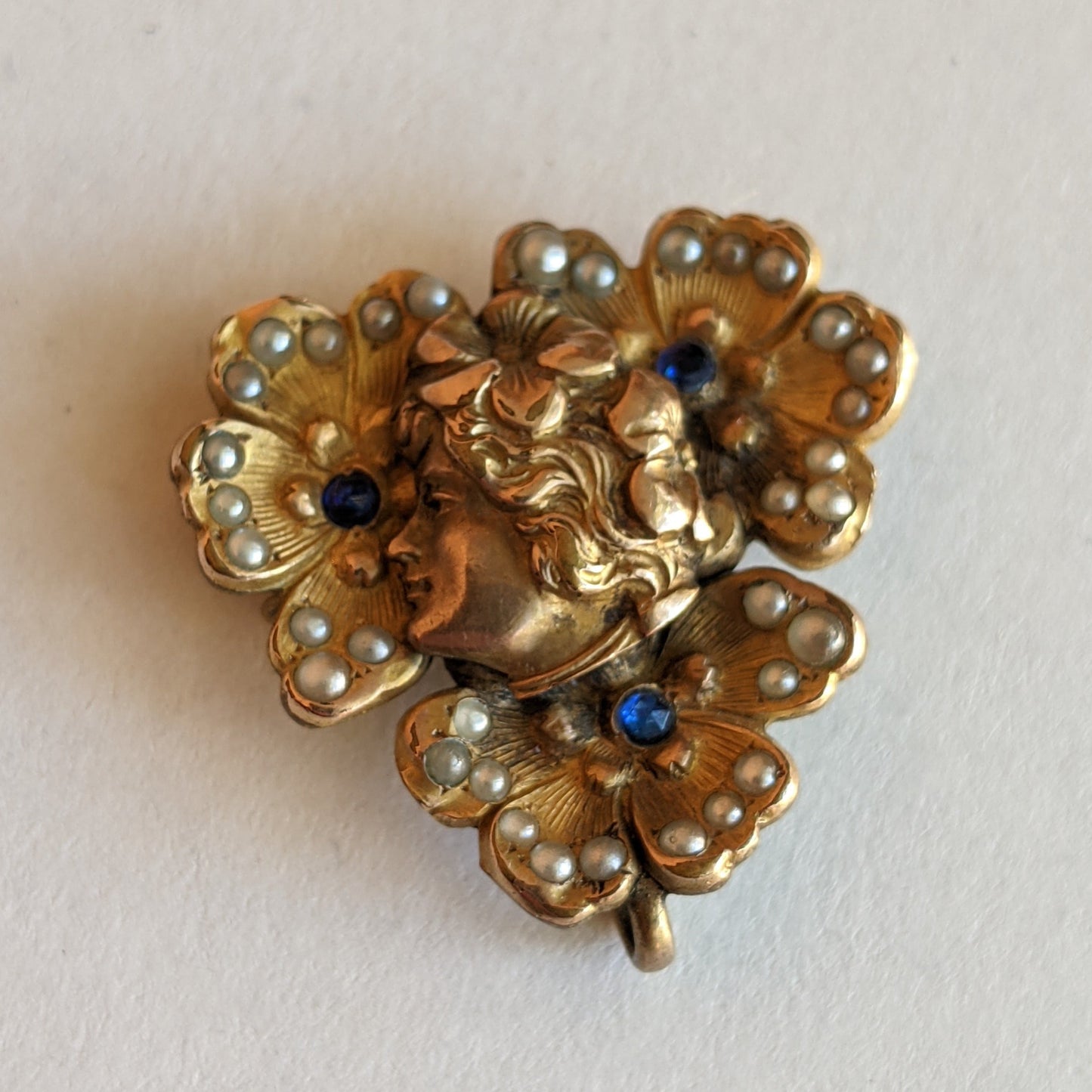 c. 1890s-1900s Art Nouveau Watch Pin