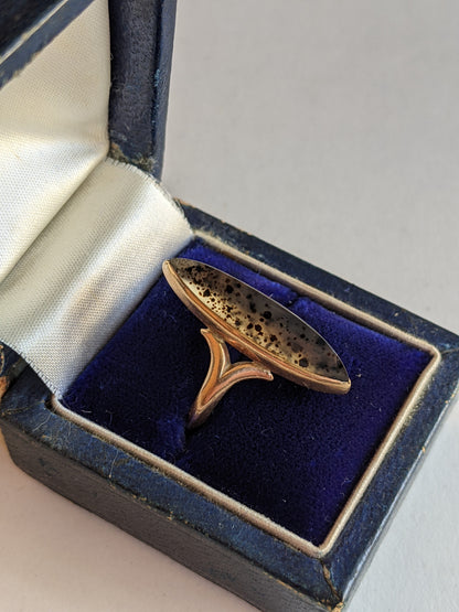 19th c. 10k Agate Ring | Sz 7.5