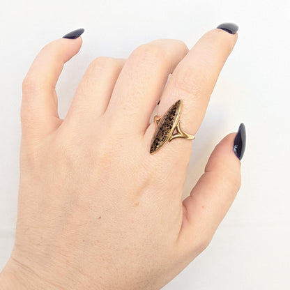 19th c. 10k Agate Ring | Sz 7.5