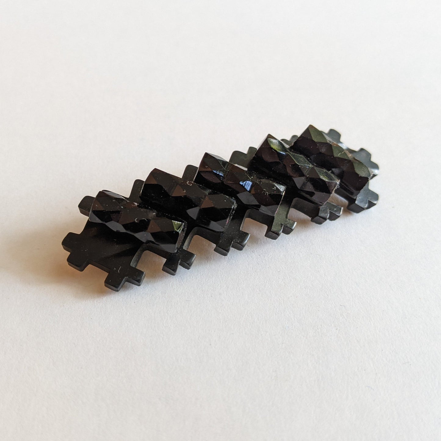1910s-1920s Thermoplastic + French Jet Brooch