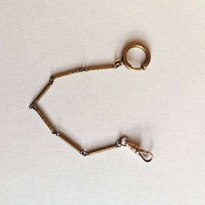 19th c. Gold Filled Short Watch Chain | 7"