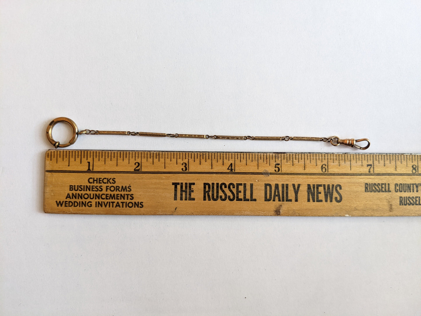 19th c. Gold Filled Short Watch Chain | 7"
