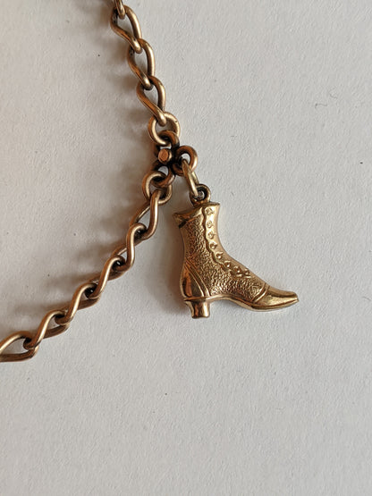 Gold Filled Charm Bracelet | Boot, Scissors, Key