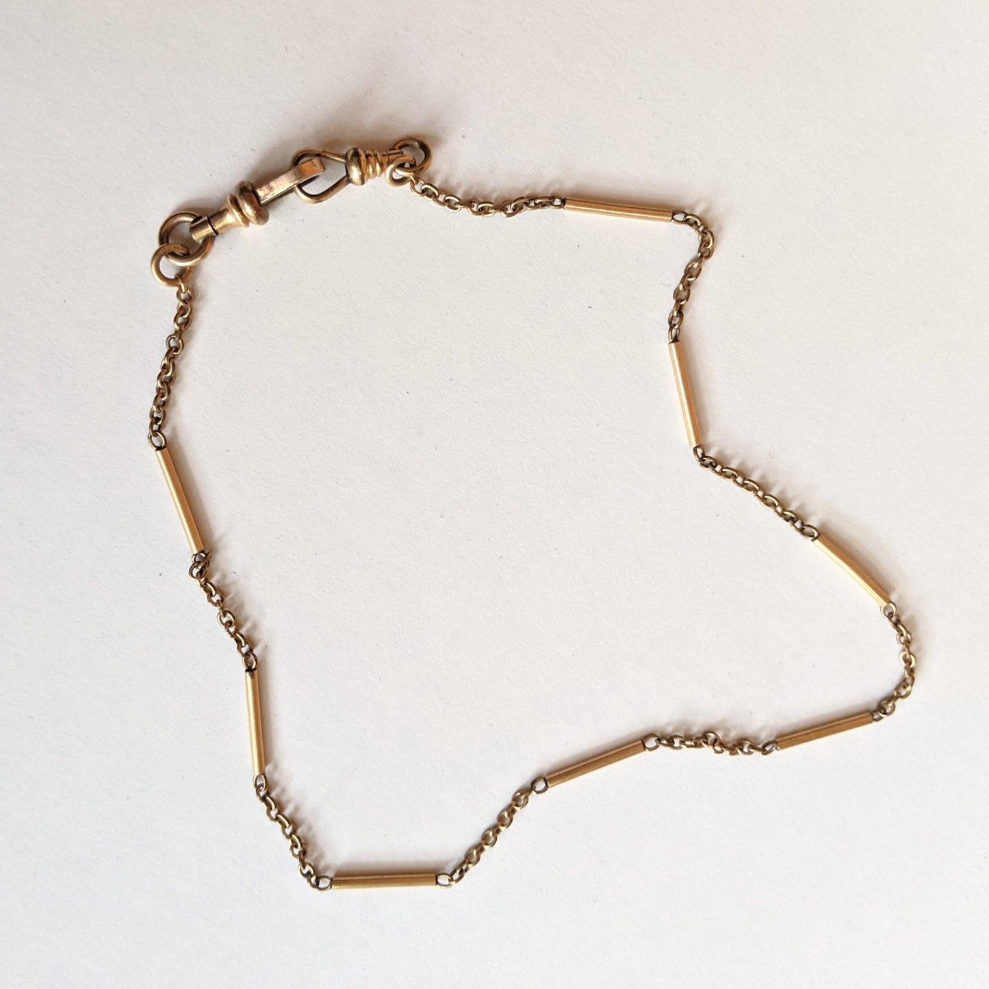 19th c. Gold Filled Watch Chain Necklace