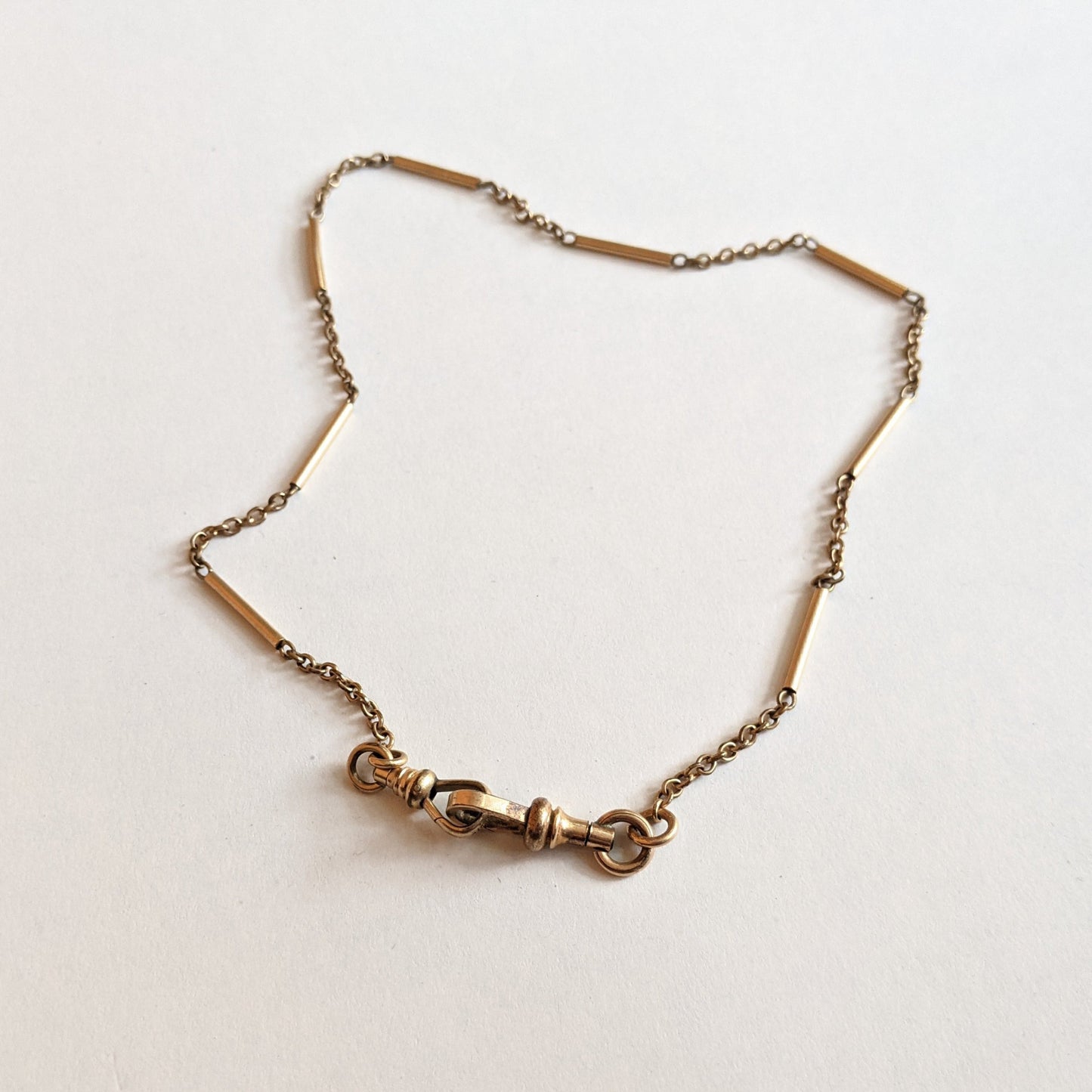 19th c. Gold Filled Watch Chain Necklace