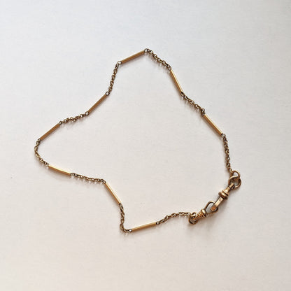 19th c. Gold Filled Watch Chain Necklace