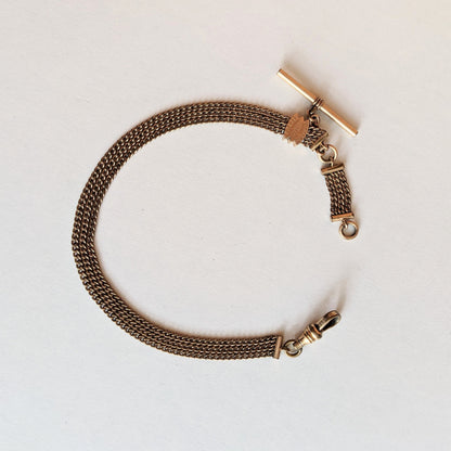 19th c. Short T-Bar Watch Chain w/ Slide | 10.25"