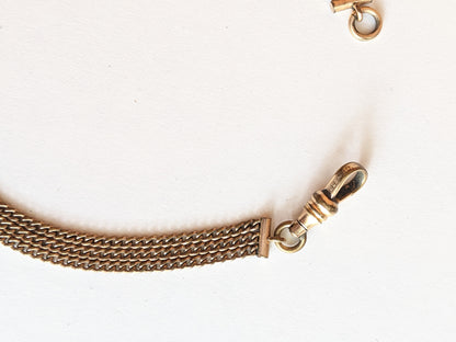 19th c. Short T-Bar Watch Chain w/ Slide | 10.25"