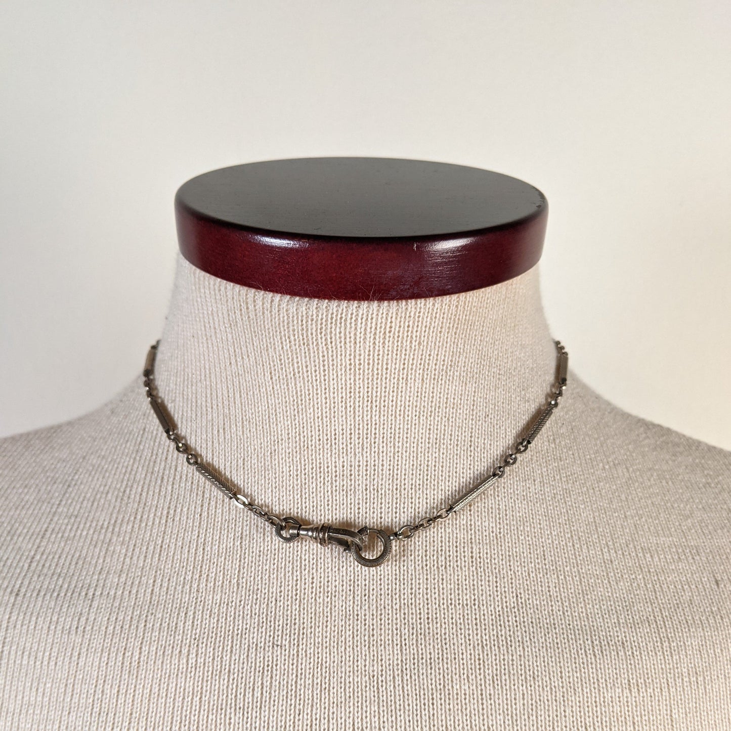 19th c. 12k White Gold Filled Chain | 14"