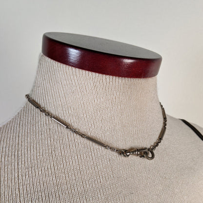 19th c. 12k White Gold Filled Chain | 14"