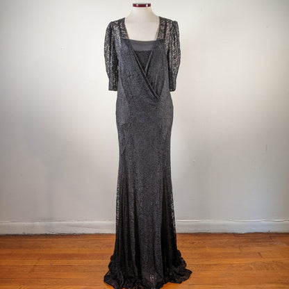 1930s Silk Lace Dress