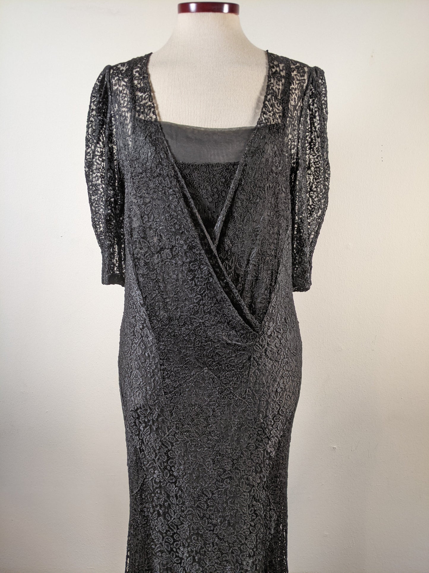 1930s Silk Lace Dress