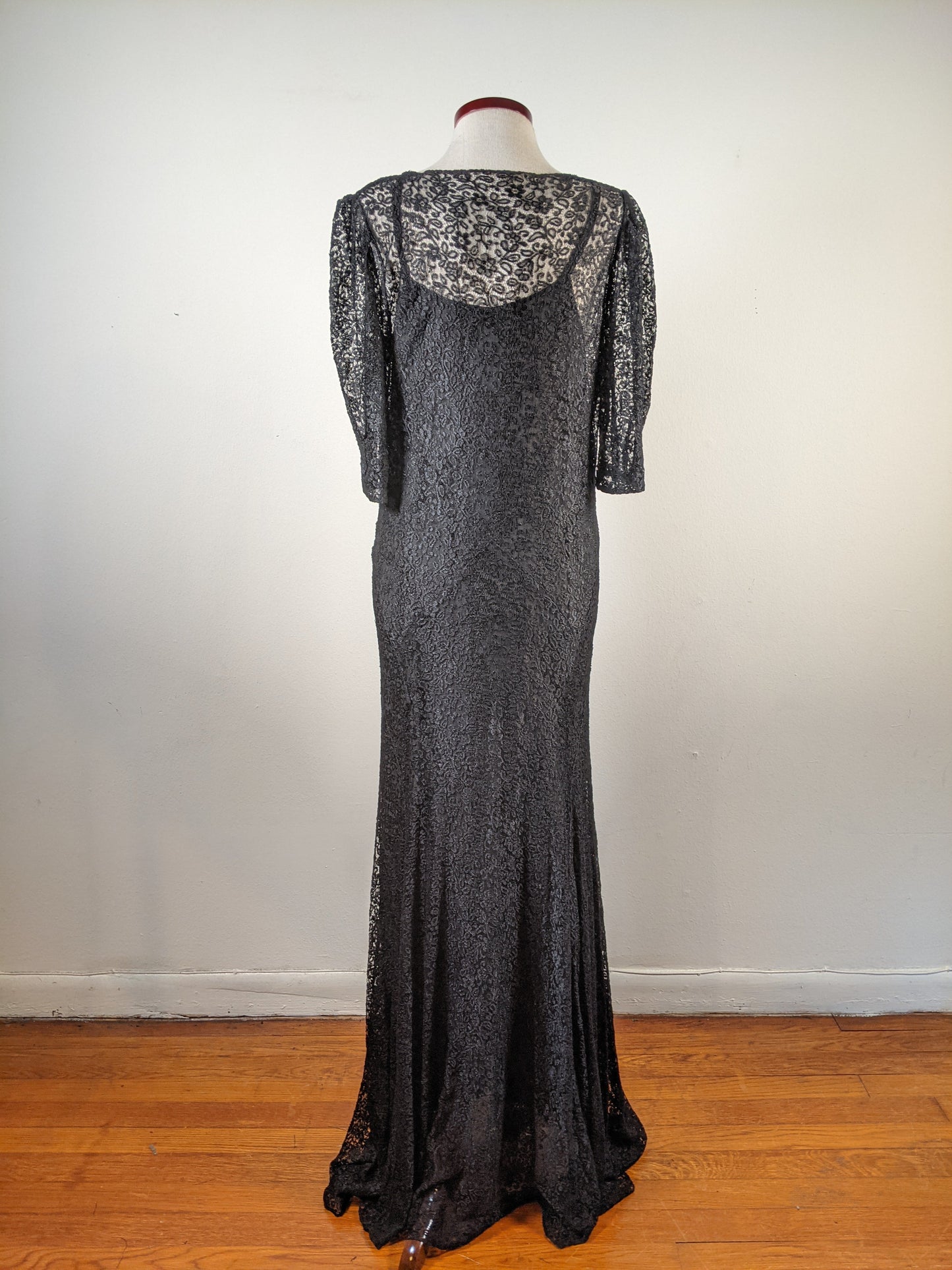 1930s Silk Lace Dress