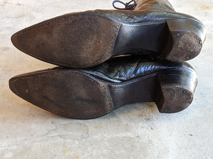 c. 1910s Black Lace Up Boots | Approx 6.5-7
