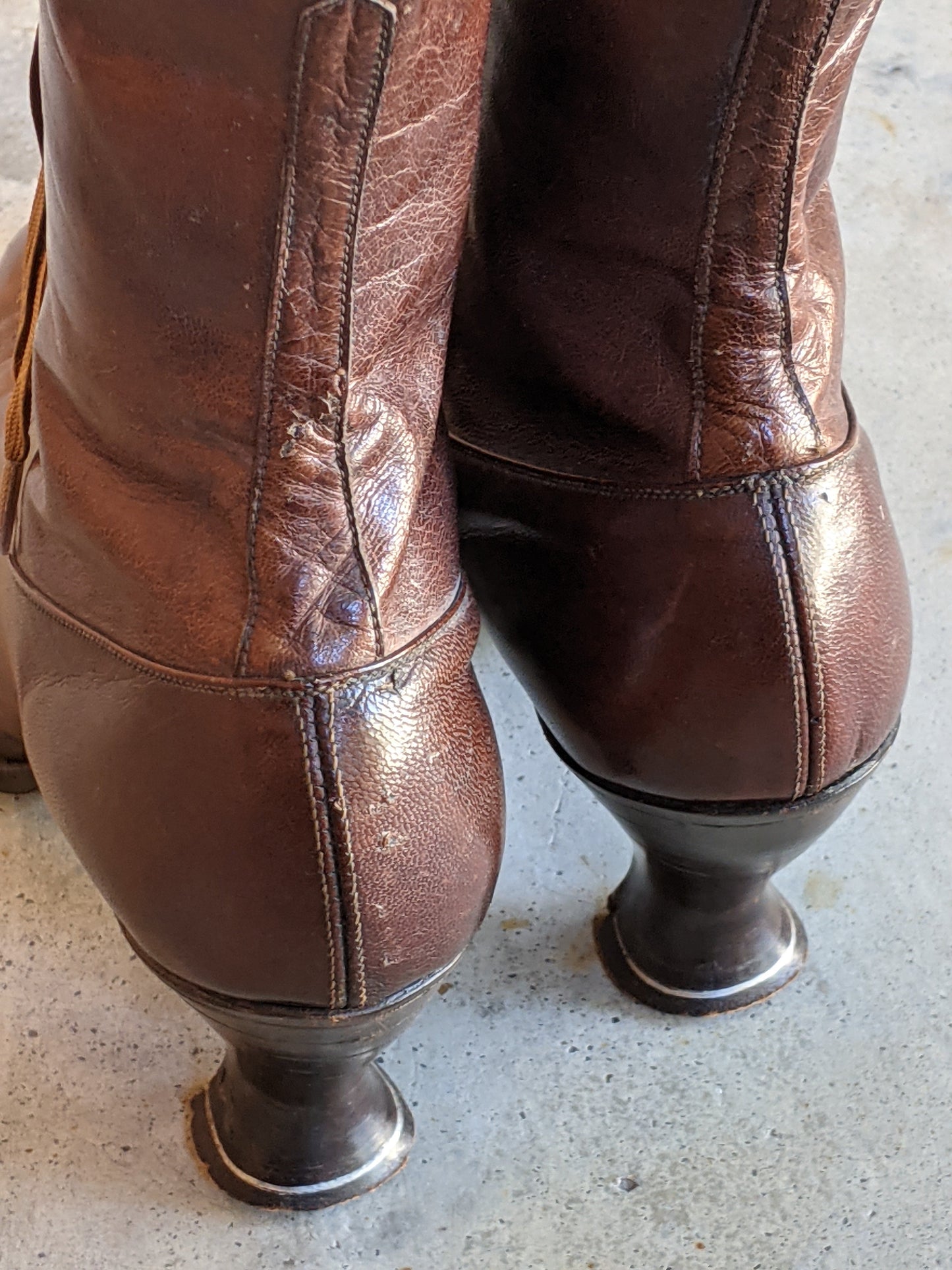 c. 1910s-1920s Brown Louis Heel Boots | Approx 6.5-7