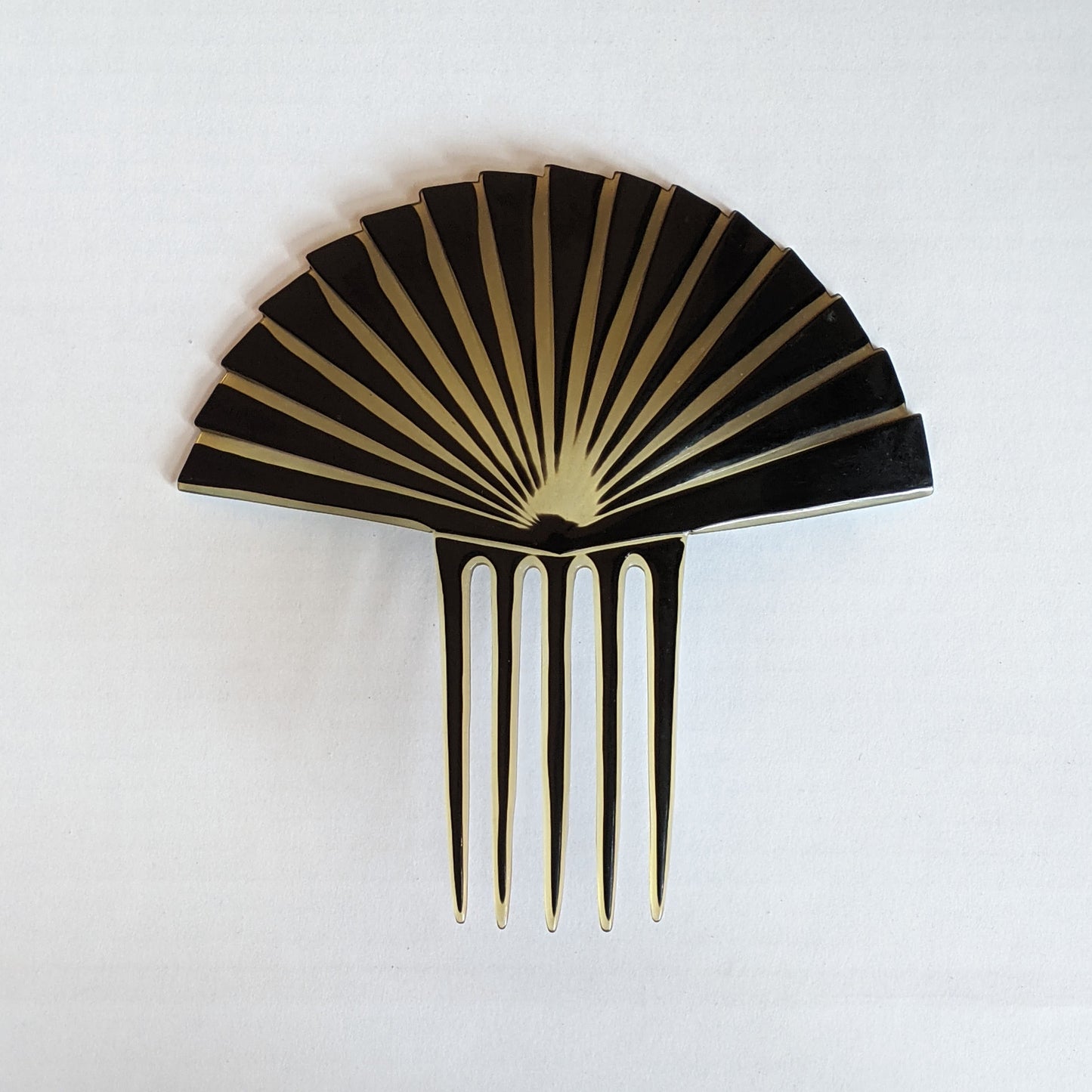 Art Deco Celluloid Hair Comb | 6.5" Fan
