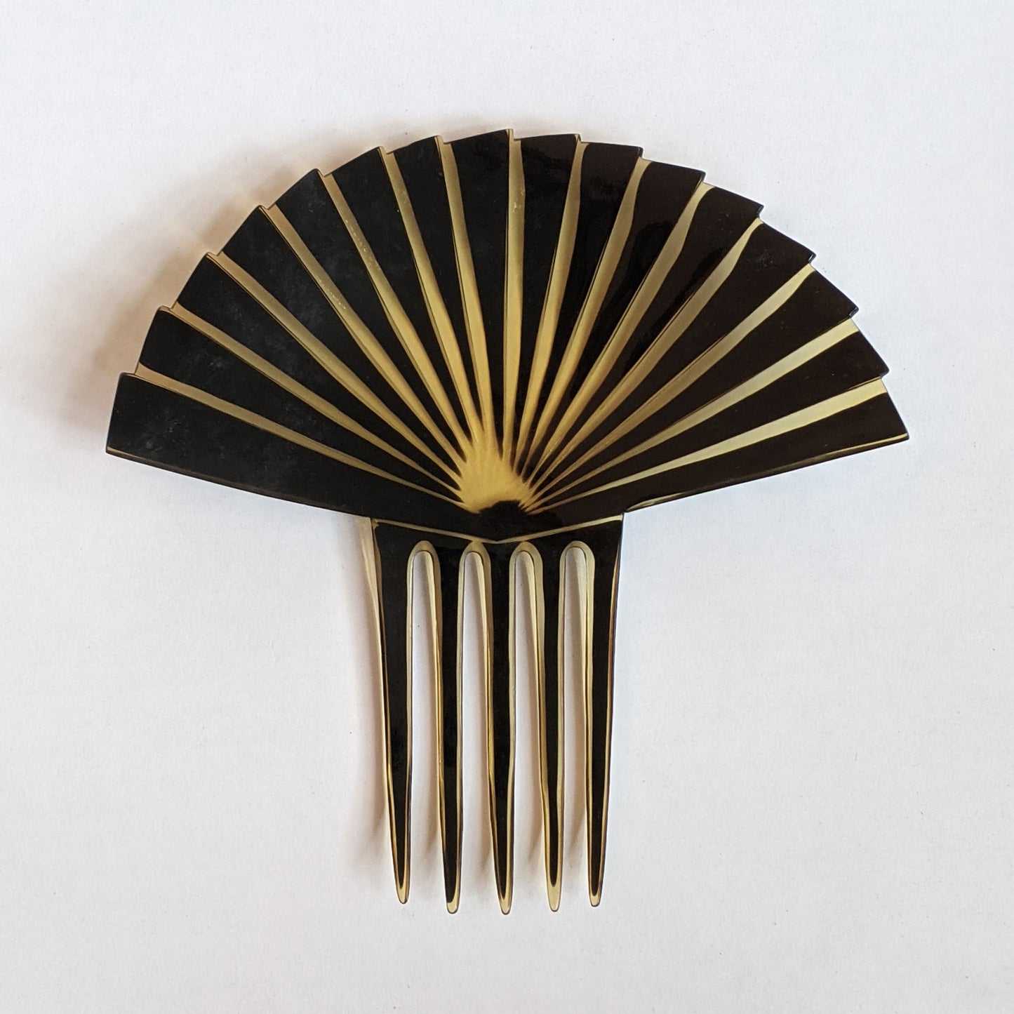 Art Deco Celluloid Hair Comb | 6.5" Fan