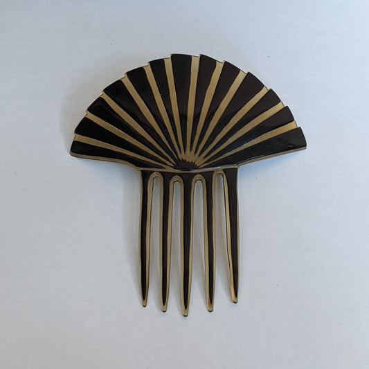 Art Deco Celluloid Hair Comb | 5" Fan