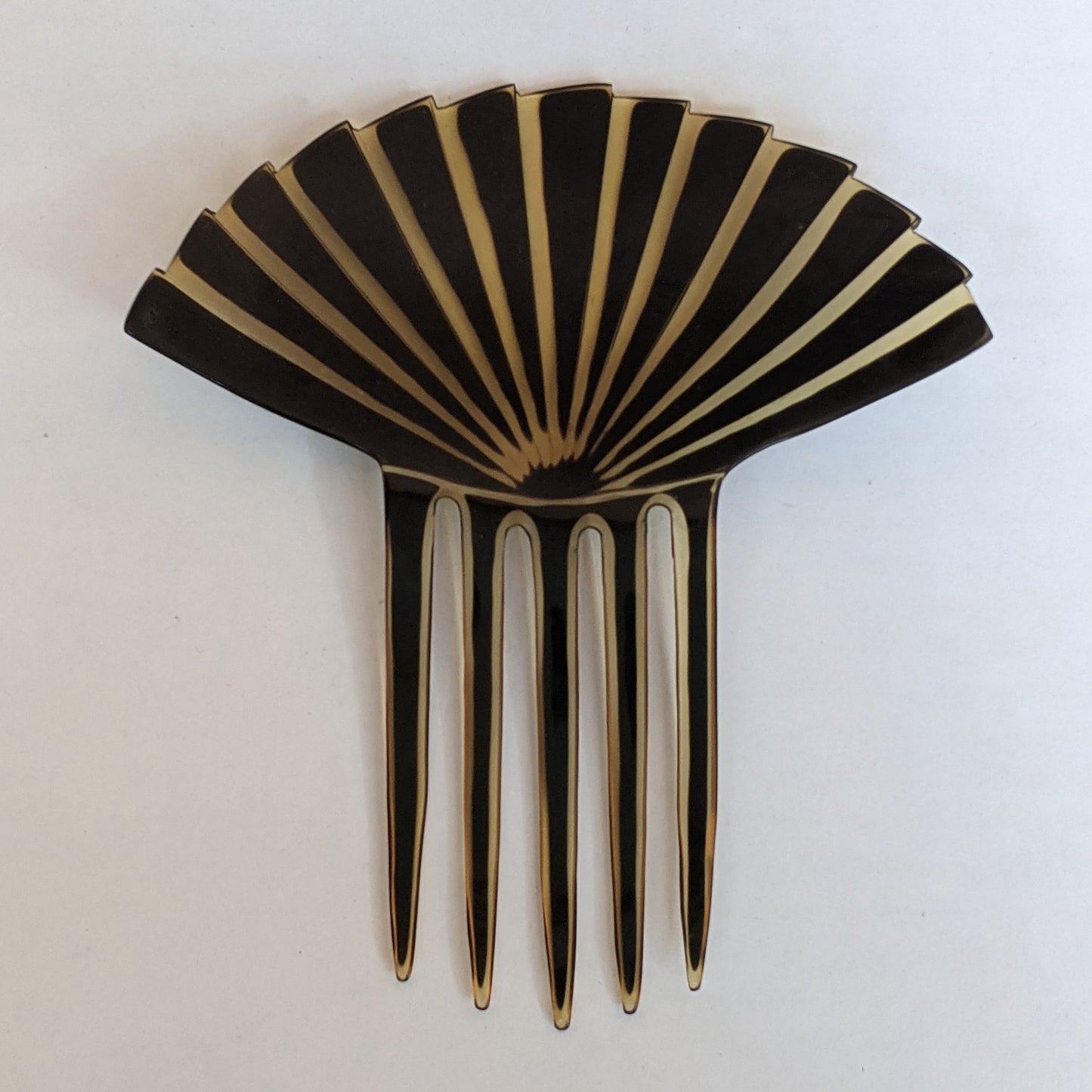 Art Deco Celluloid Hair Comb | 5" Fan